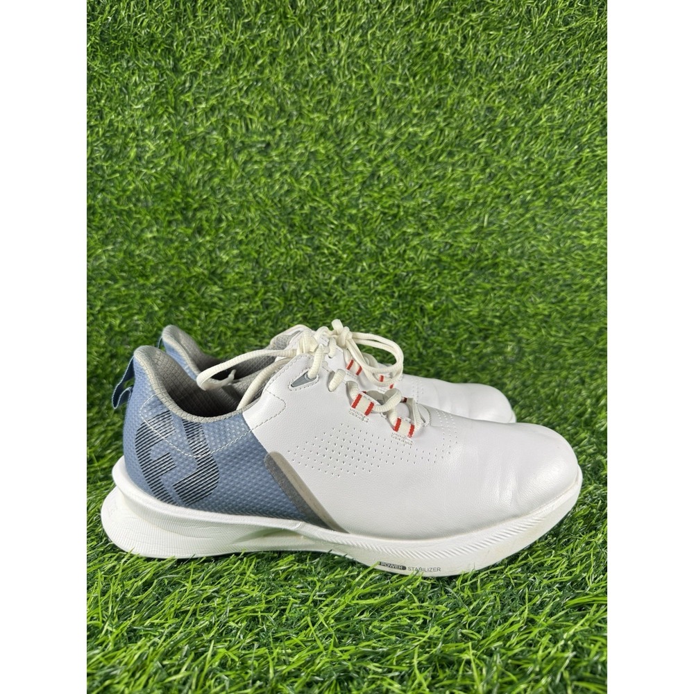 Footjoy Fuel Golf Shoes Men's Size 10 W White Leather Spikeless 55441